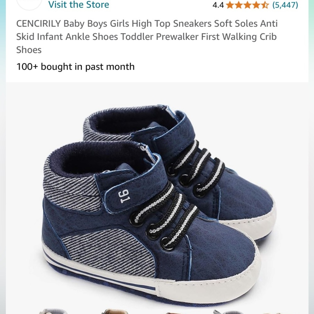 Navy Blue Hightops Sz 5